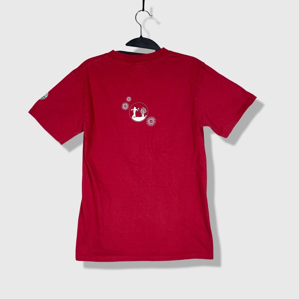 Y2K Starbucks Graphic T-Shirt Mens‎ Small Red Employee Holiday Christmas